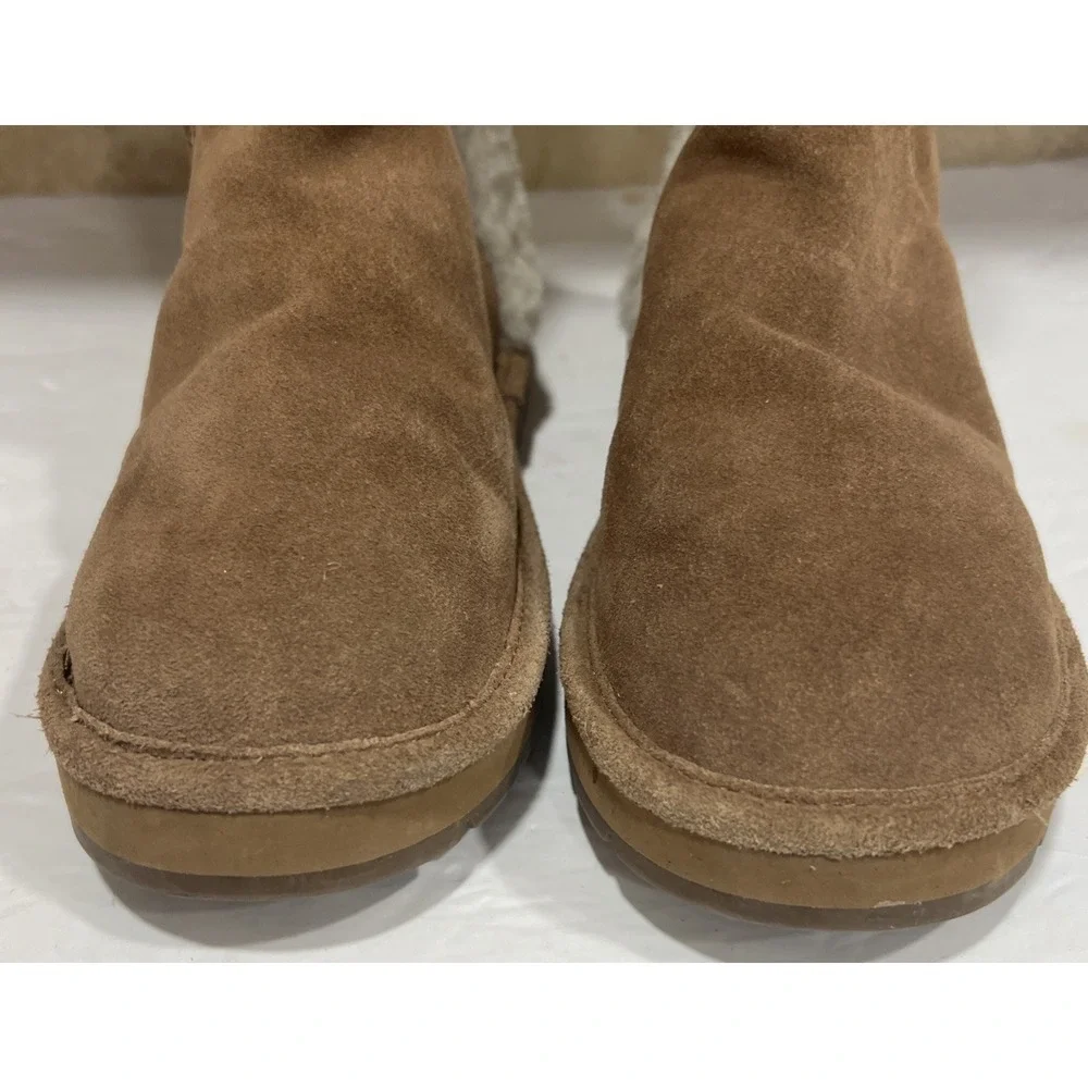 Michael Kors Shearling Lined Chestnut Tall Winter Boots AK14G Women's Size 7